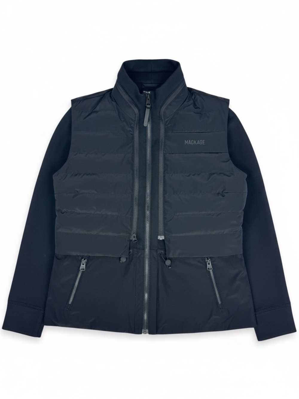 Mackage Priscilla Mixed Media Jacket with Detachable Down Vest Black Small